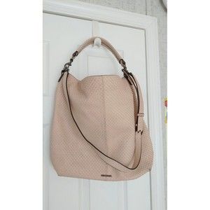 Rebecca Minkoff Textured Leather Nude Hobo Bag crossbody